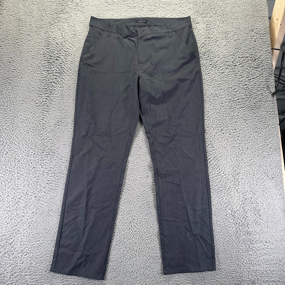 Travis Mathew Pant Mens 36x32 Gray Polyester Golf Straight Performance Stretch